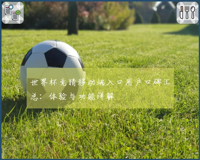 世界杯竞猜移动端入口用户口碑汇总：体验与功能详解